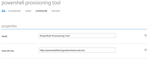 Menu to create Azure AD