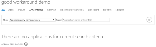 Menu to create Azure AD